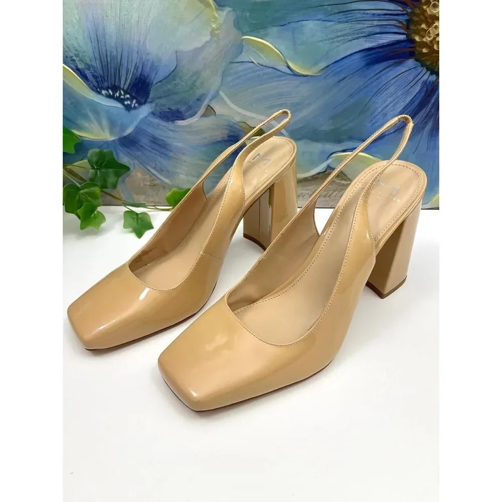 New Marc Fisher Onna slingback dress pumps in Natural Nude Size 9